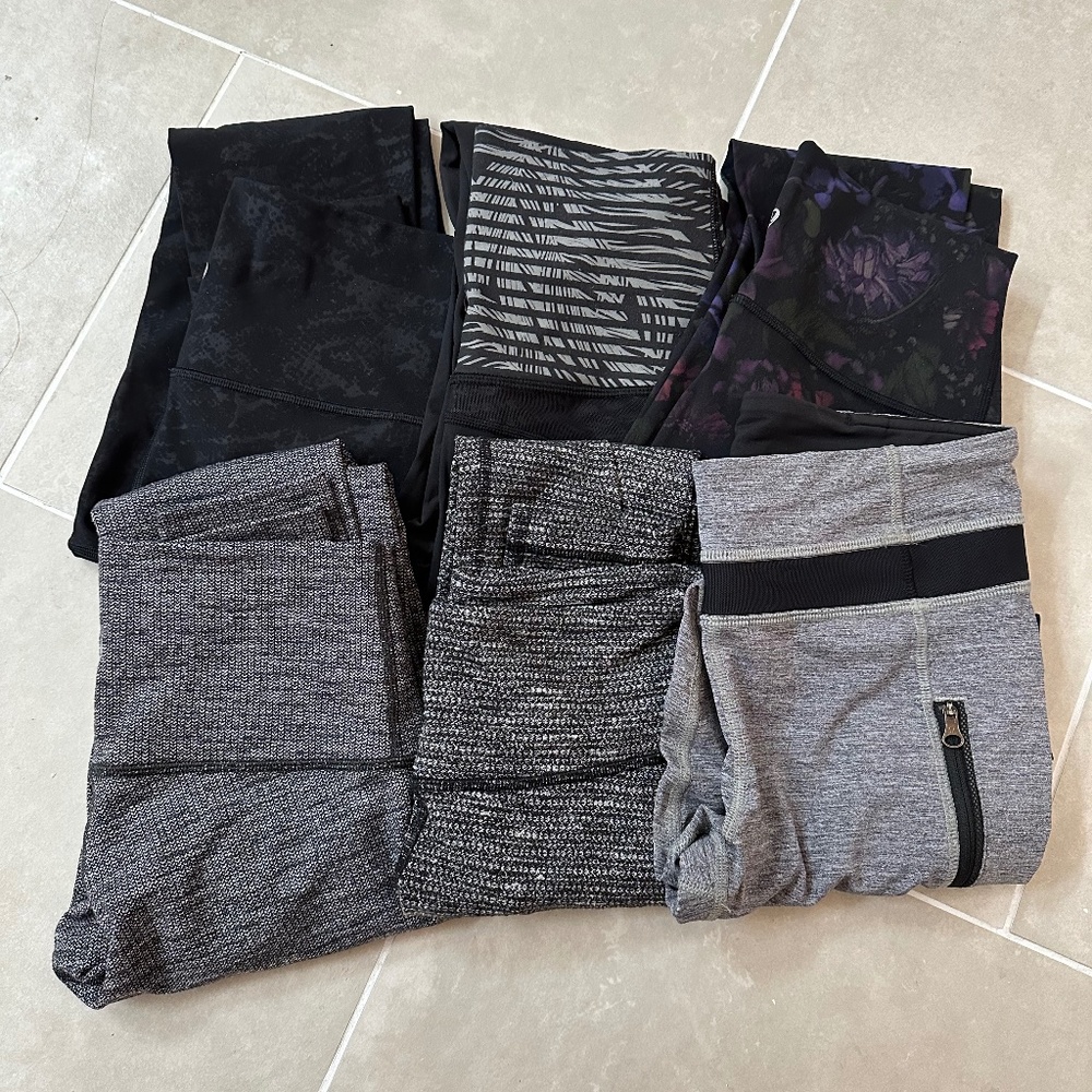 Lululemon Legging Lot, 6 pair. Good condition  Size 2